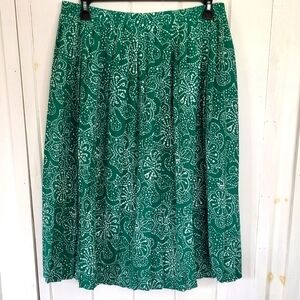 Vintage Floral Pattern Pleated Midi Skirt Size 16